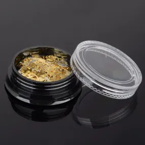 1 Box Nail Art Decoration Punk Stud Gear Wheel Parts Shiny Gold Metal Slices For UV Gel Manicure