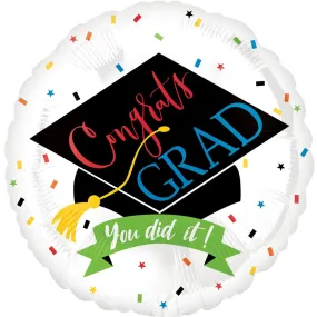 100% Done Graduation Foil Balloon 45cm
