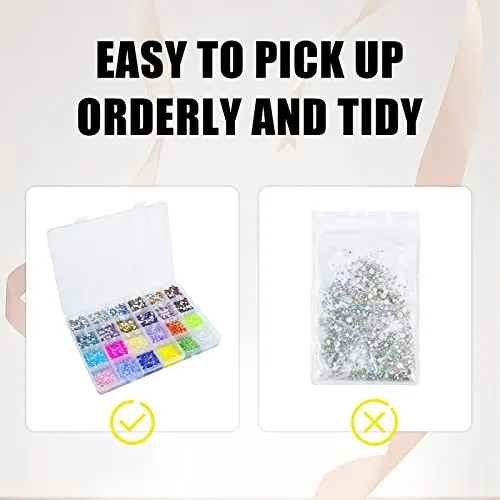 12000Pcs Nail Art Rhinestones Bulk Kit in 24 Colors, 3mm Colorful Flatback Jelly Nail Rainbow Gems Set for Crafts, Tumblers, Jewelry Making
