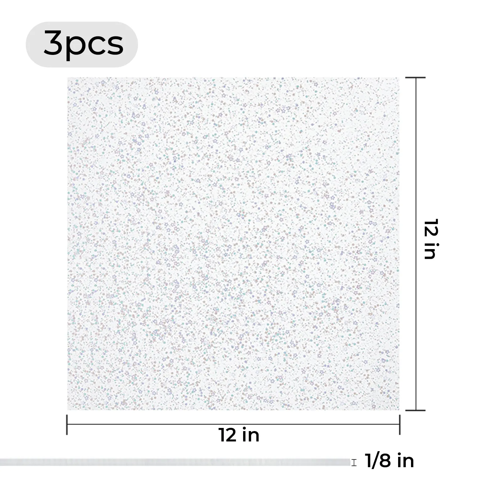 1/8" Flowers Purple Green Glitter Dots Acrylic Sheet Plexiglass (3pcs)