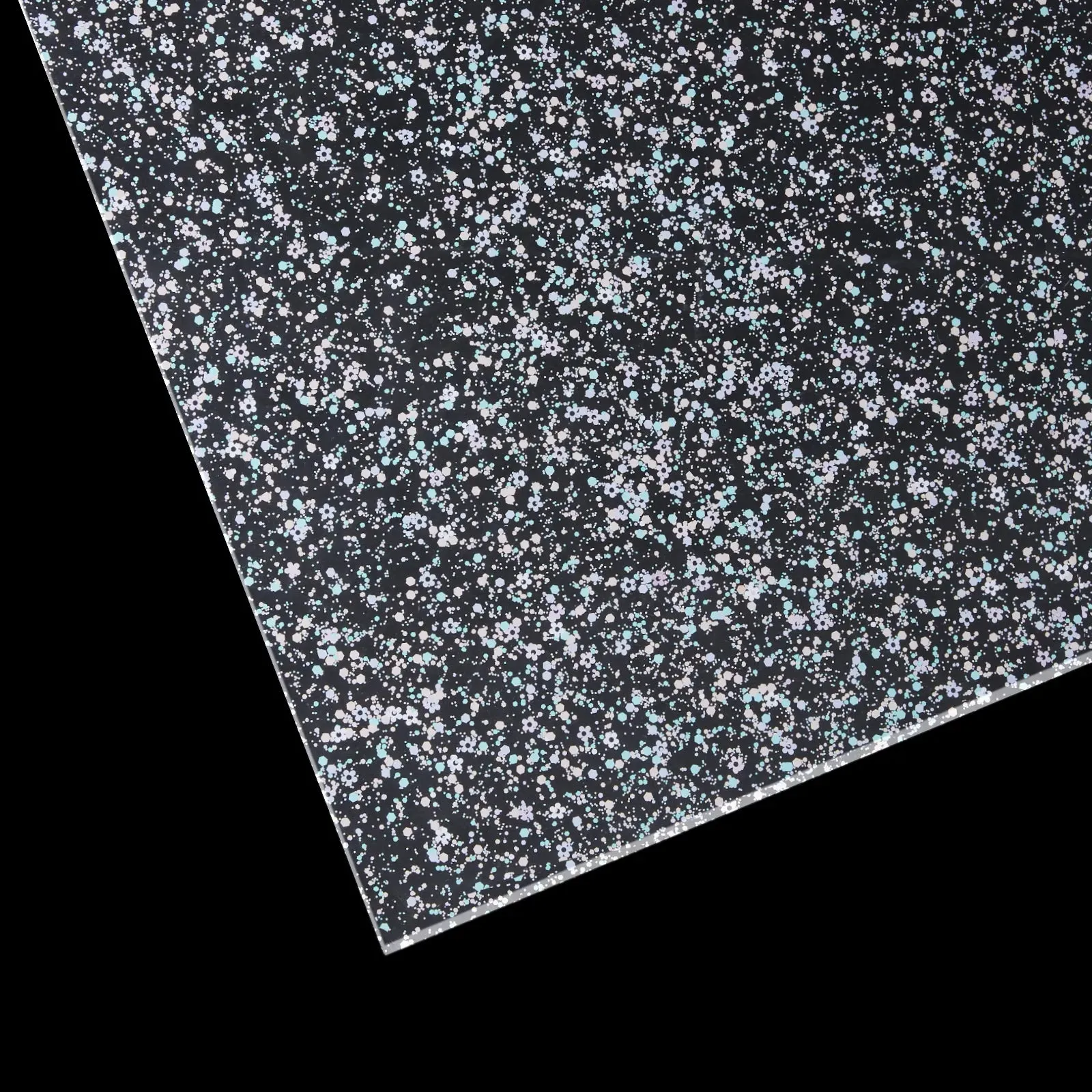 1/8" Flowers Purple Green Glitter Dots Acrylic Sheet Plexiglass (3pcs)