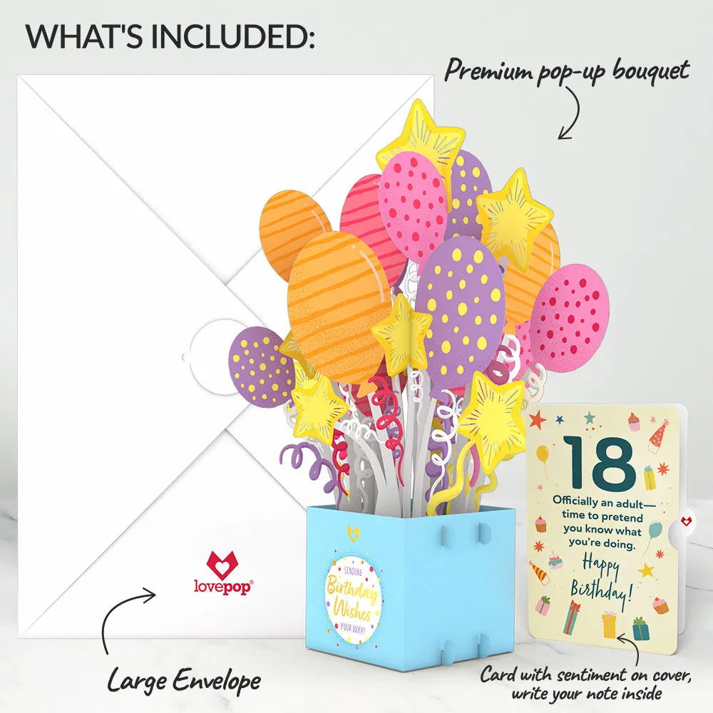 18th Birthday Balloons Giant Pop-Up Gift and Sentiment Set