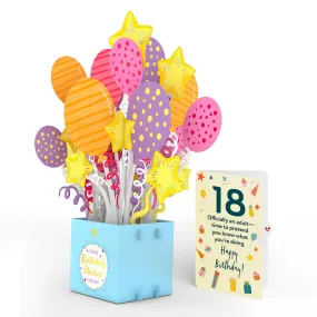 18th Birthday Balloons Giant Pop-Up Gift and Sentiment Set