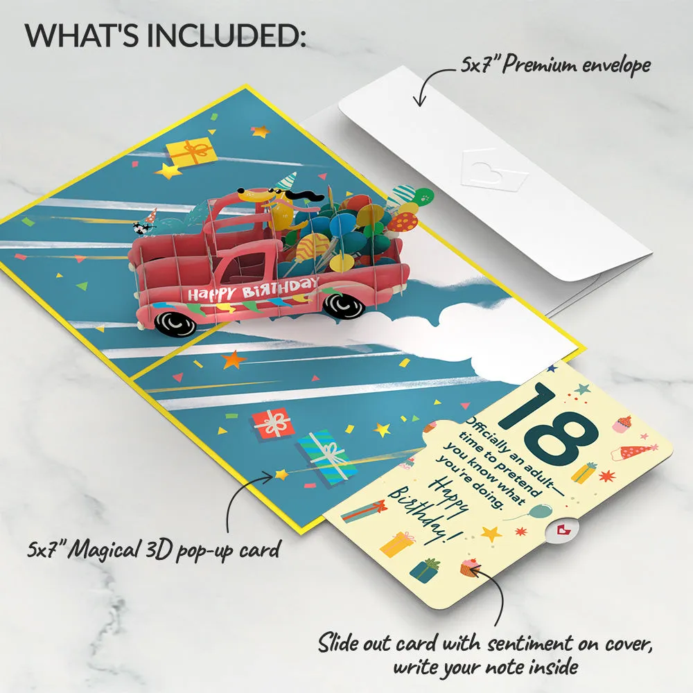 18th Birthday Truck Pop-Up Card and Sentiment Set