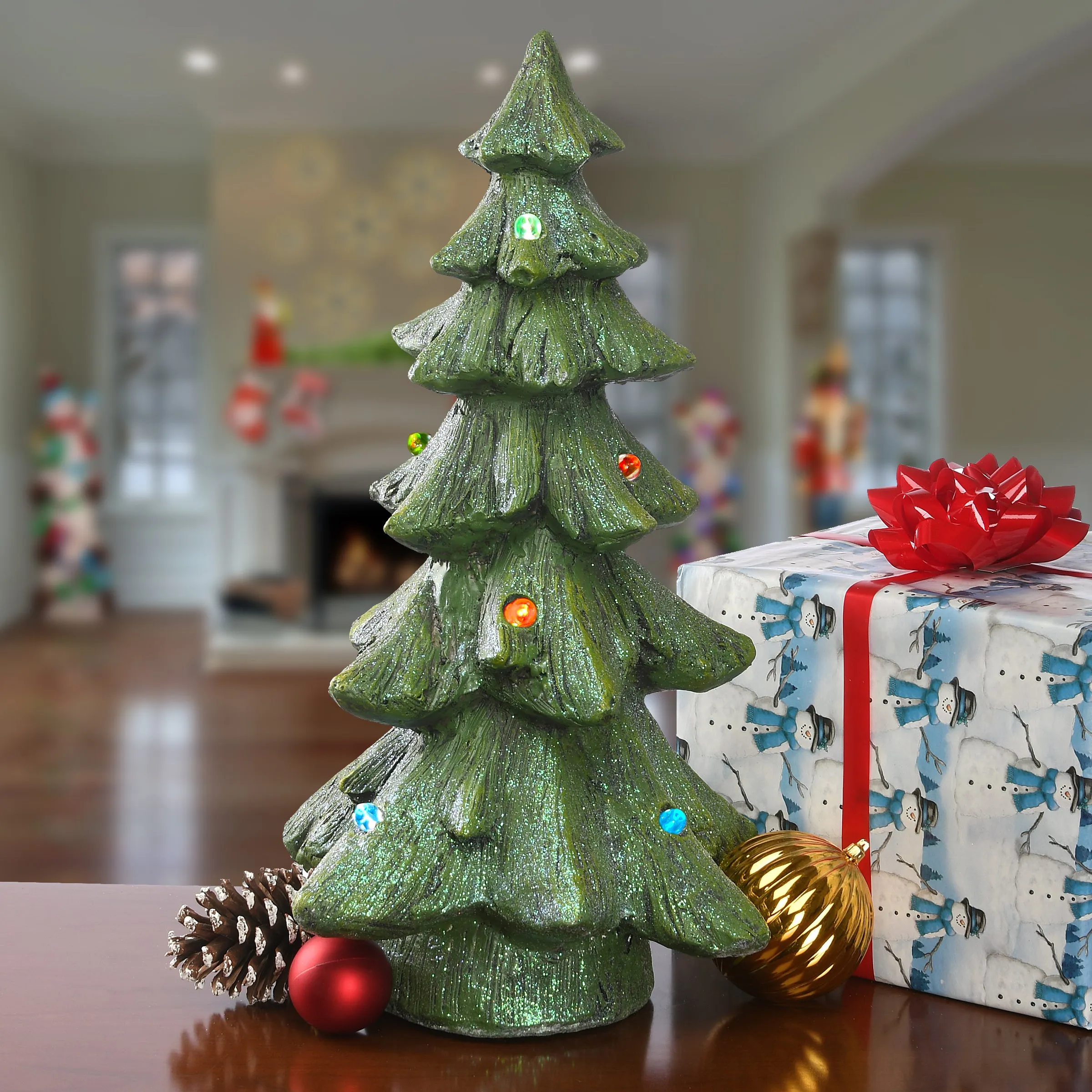 22 in. Lighted Ceramic Christmas Tree