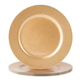 33cm Metallic Melamine Charger Plates - Pack of Six - By Argon Tableware
