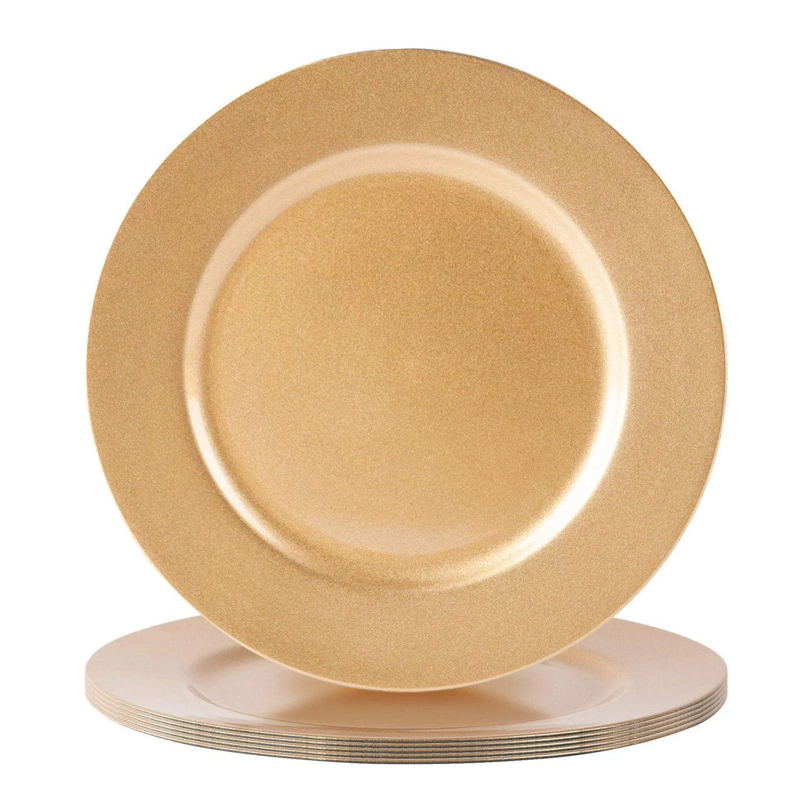 33cm Metallic Melamine Charger Plates - Pack of Six - By Argon Tableware