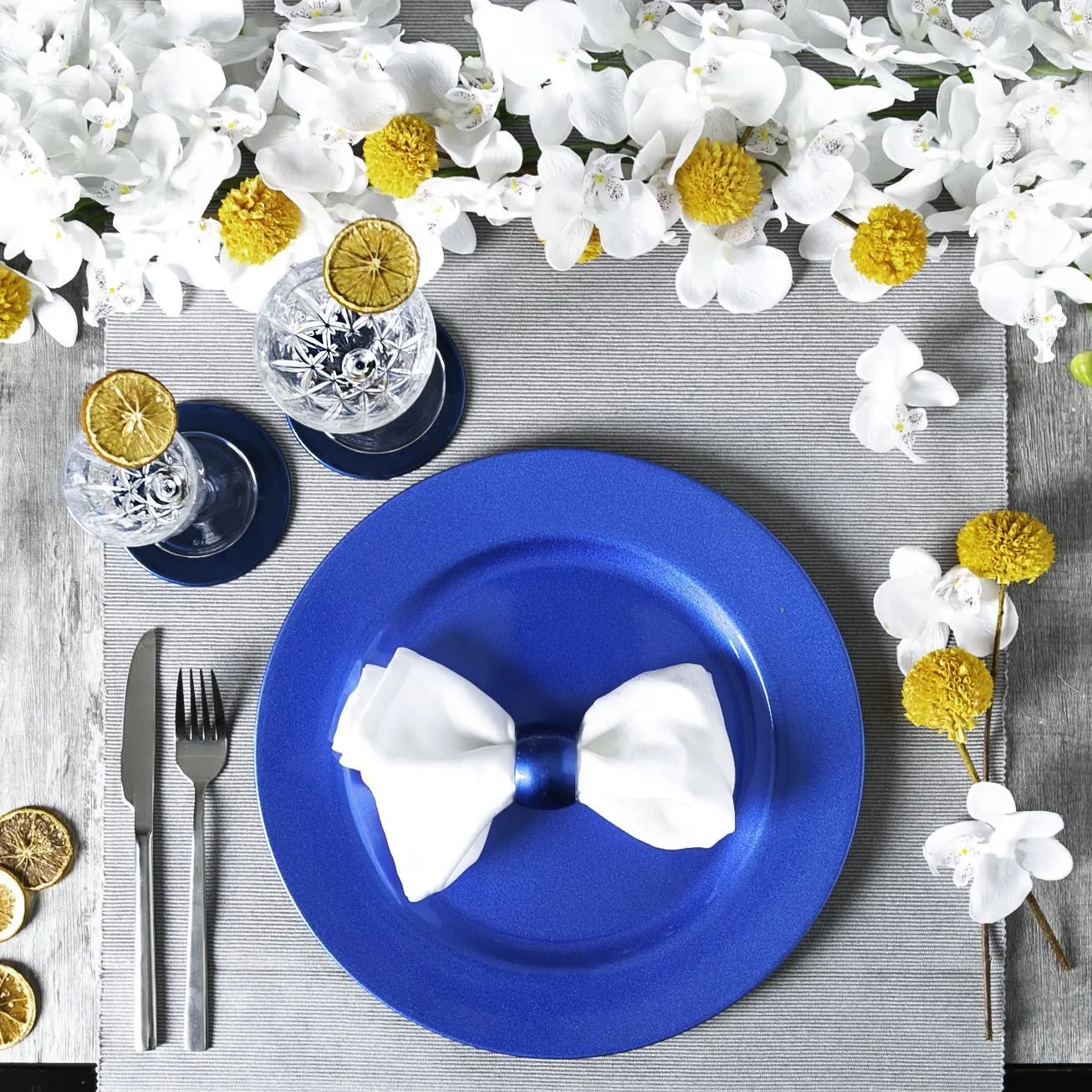 33cm Metallic Melamine Charger Plates - Pack of Six - By Argon Tableware