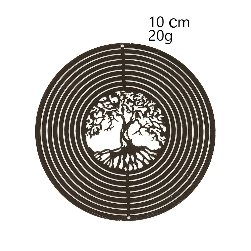 3D Metal Tree of Life Rotating Wind Chimes Streamer Effect Design Home Garden Hanging Decorations Shiny Wind Spinner Ornaments