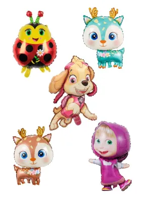 5-Piece Balloon Set for Kids' Parties - Premium Quality, Vibrant Colors, Fun Shapes