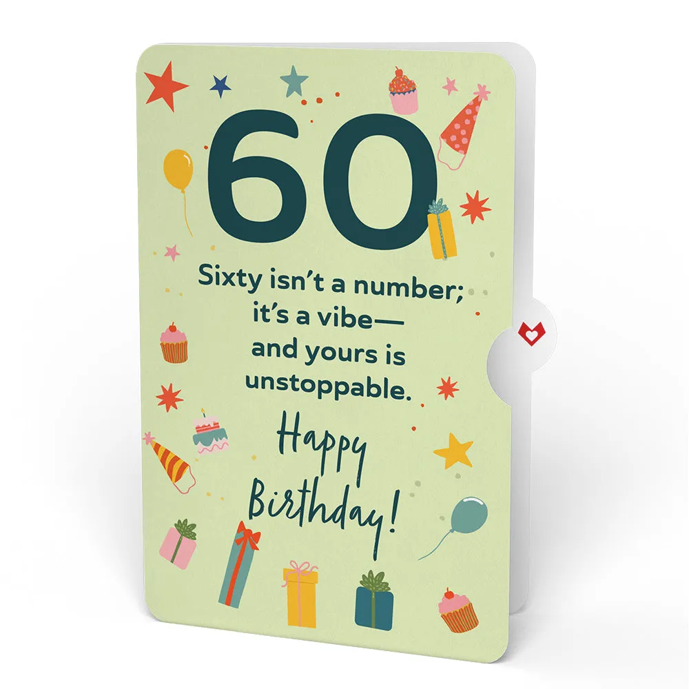 60th Birthday Balloons Giant Pop-Up Gift and Sentiment Set