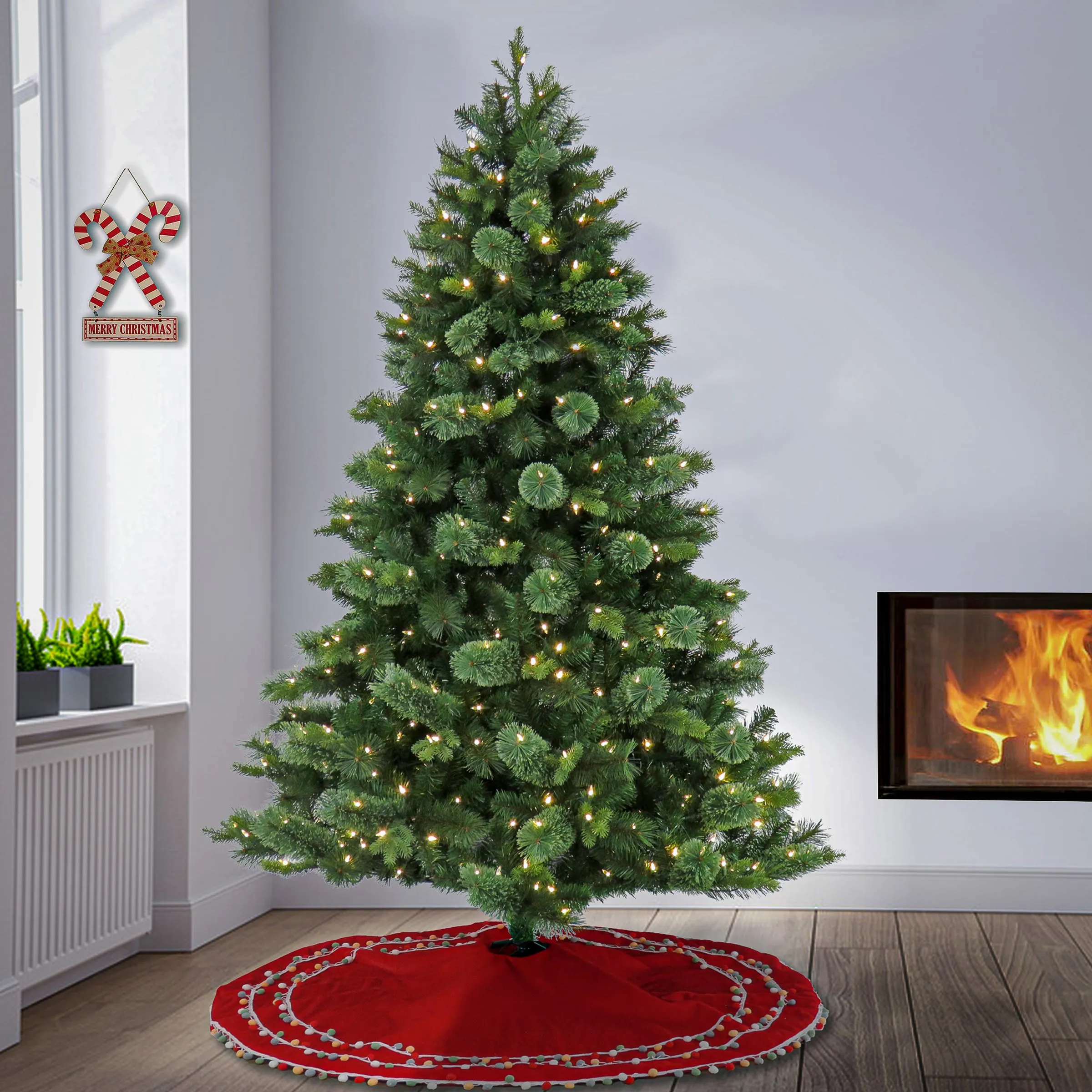 7 ft. Pre-Lit Montreal Pine Tree with LED Lights