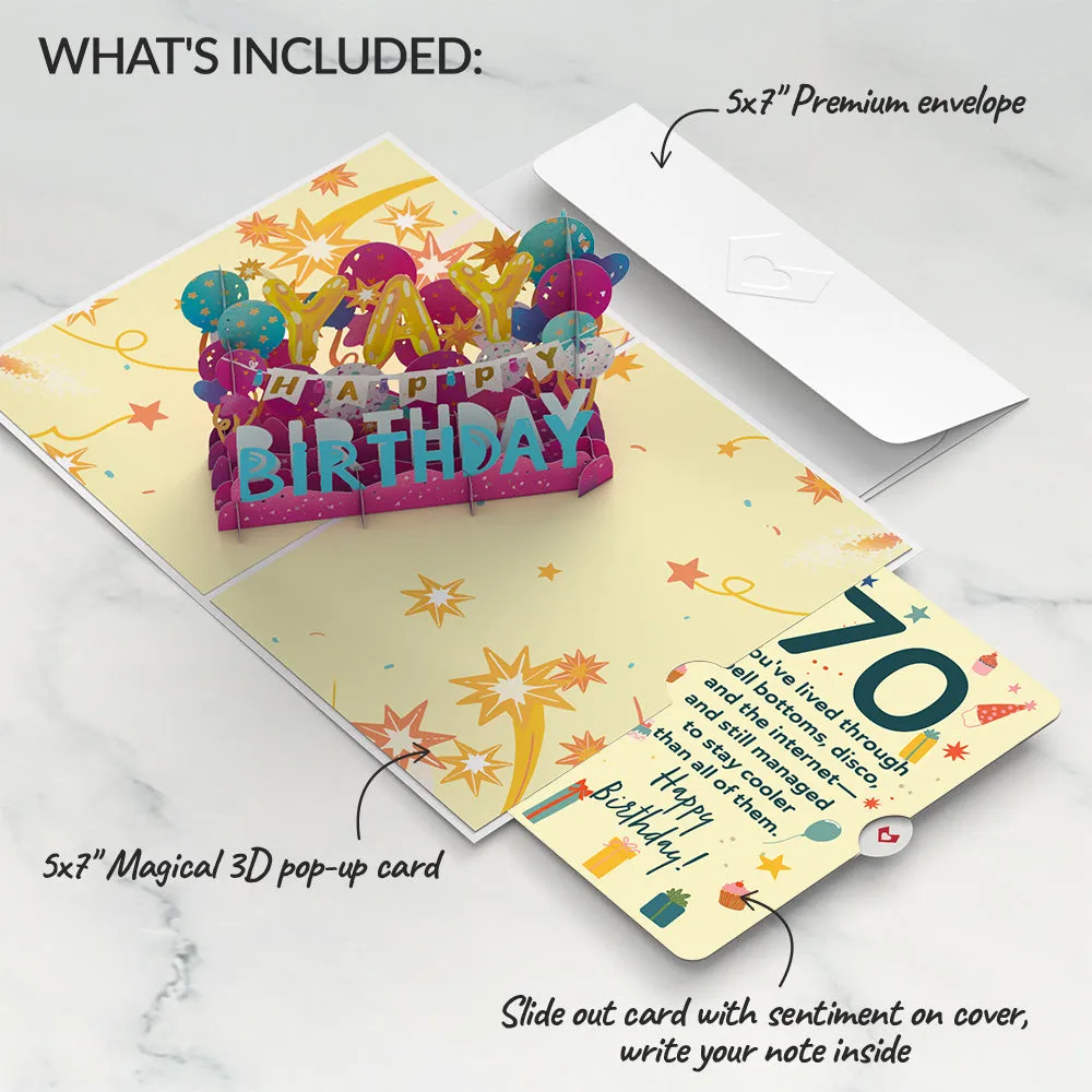 70th Birthday Celebration Pop-Up Card and Sentiment Set
