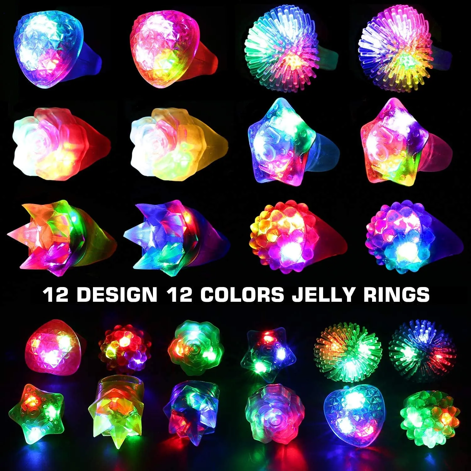 78Pcs LED Light up Toy Party Favors Glow in the Dark