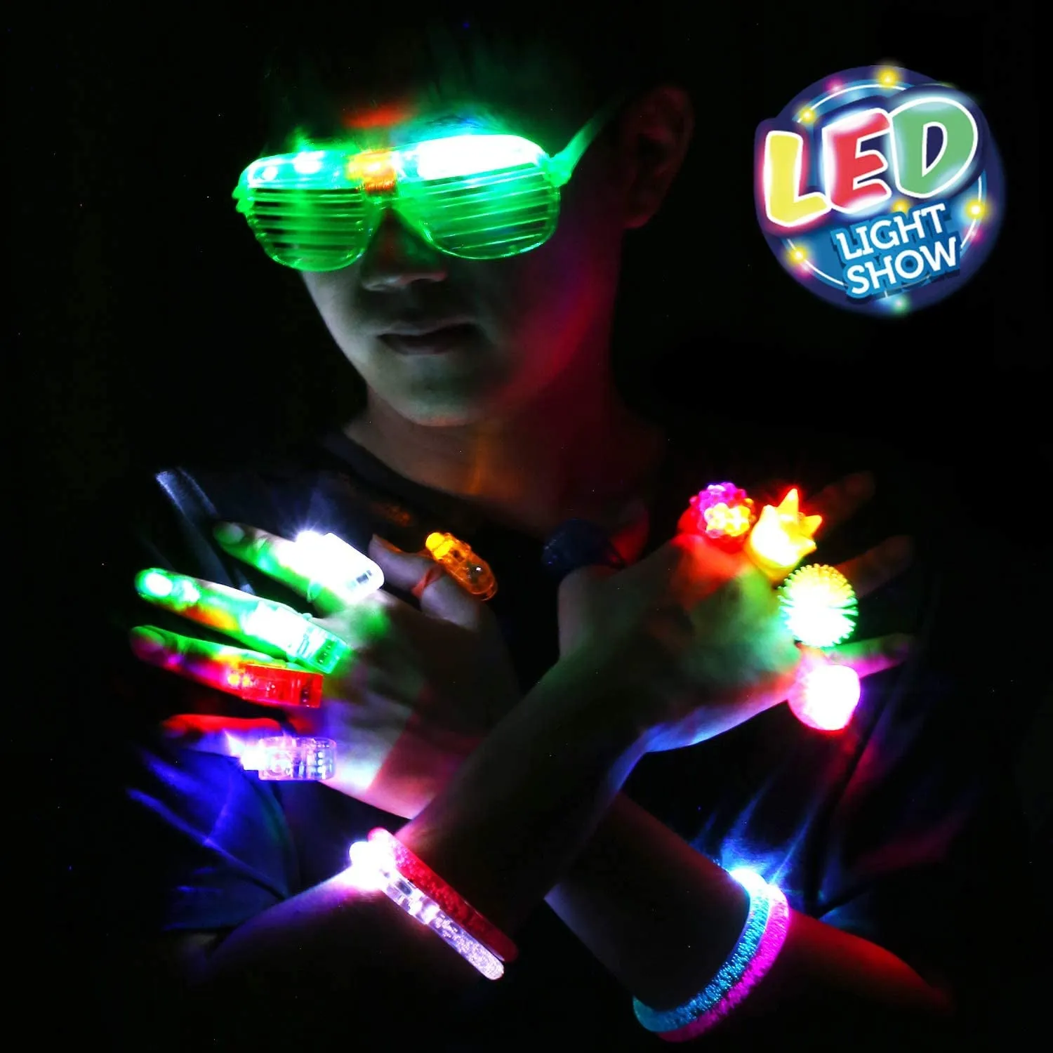 78Pcs LED Light up Toy Party Favors Glow in the Dark