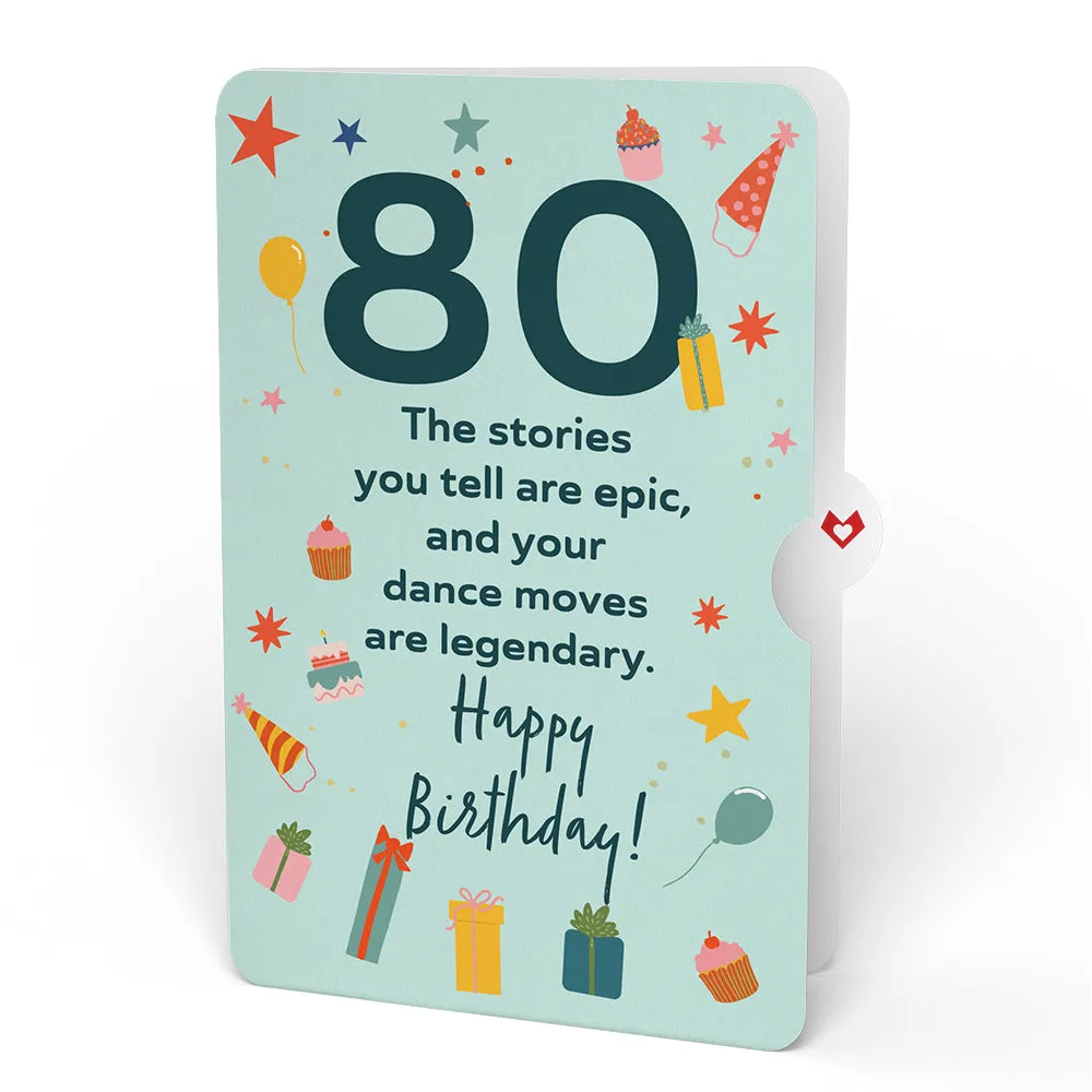 80th Birthday Balloons Giant Pop-Up Gift and Sentiment Set