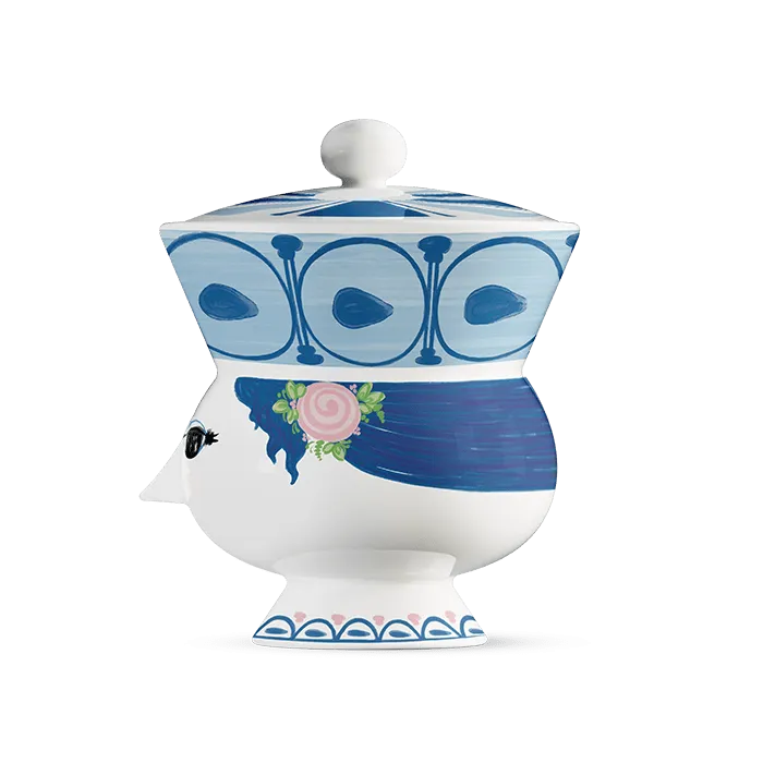 Bjørn Wiinblad Dora Bowl, Blue, Ø: 3.7"
