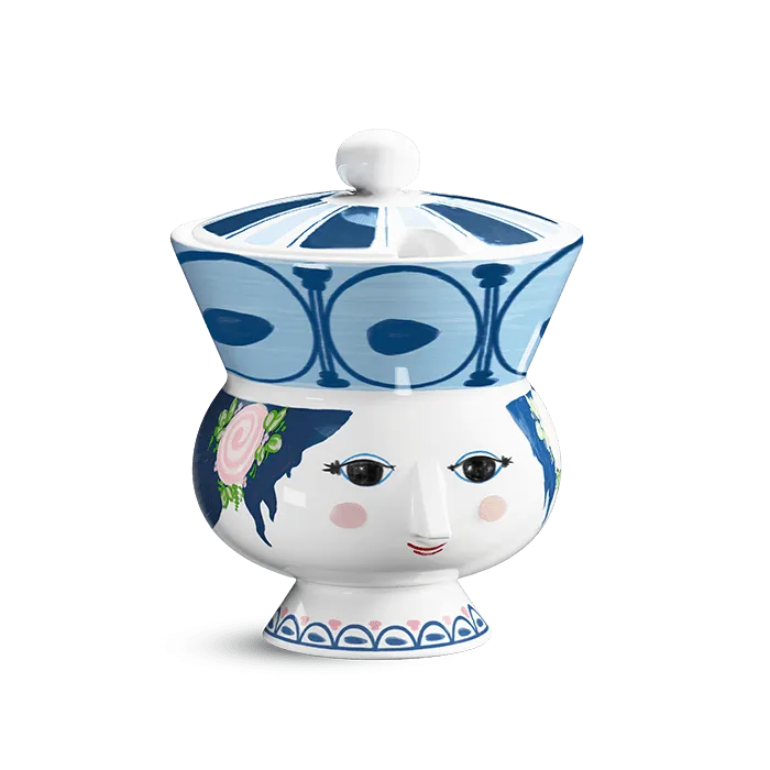 Bjørn Wiinblad Dora Bowl, Blue, Ø: 3.7"