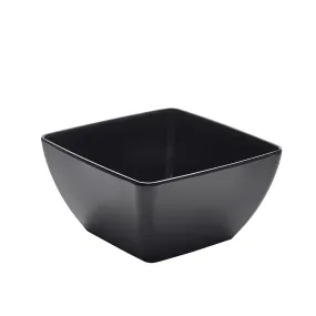 Black Melamine Curved Square Bowl 19cm - Pack 1