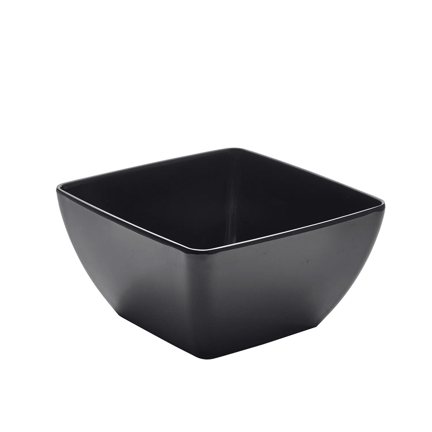 Black Melamine Curved Square Bowl 19cm - Pack 1