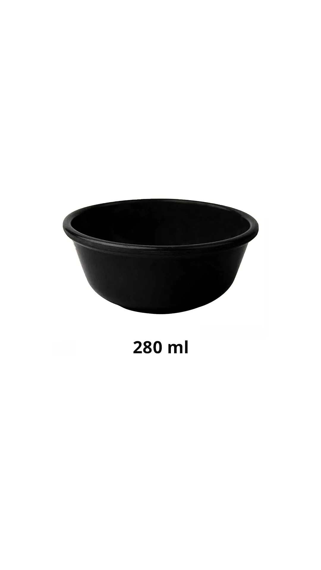 Black Melamine Prime Soup Bowl. Round Shape, 280ml Capacity.