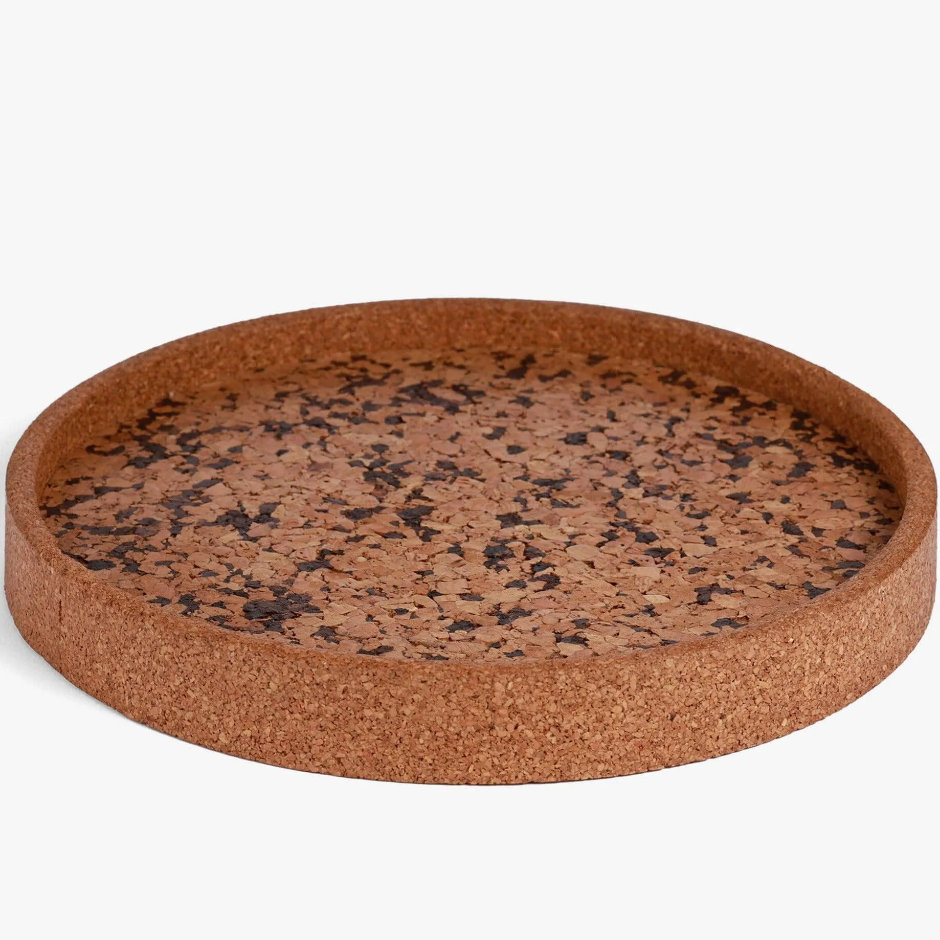 Boho Round Textured Tray | Modern & Decorative Serving Cork Platter For Kitchenware