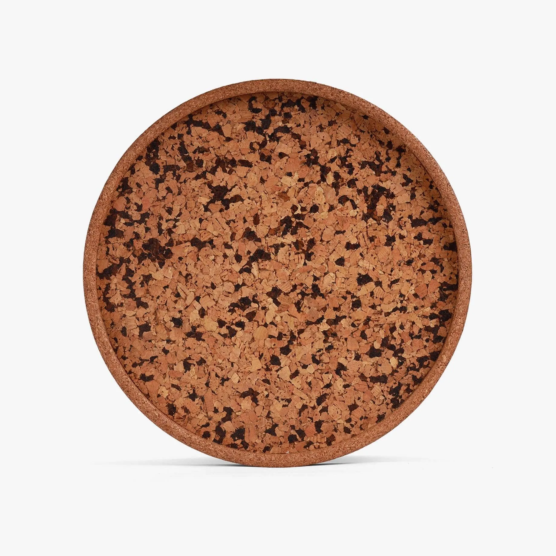 Boho Round Textured Tray | Modern & Decorative Serving Cork Platter For Kitchenware