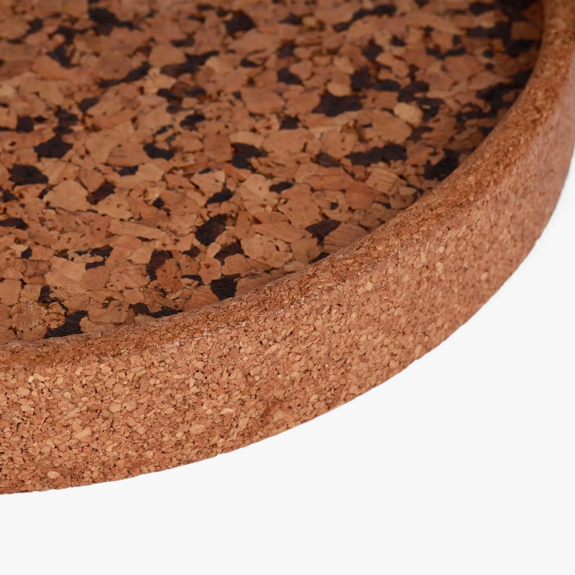 Boho Round Textured Tray | Modern & Decorative Serving Cork Platter For Kitchenware