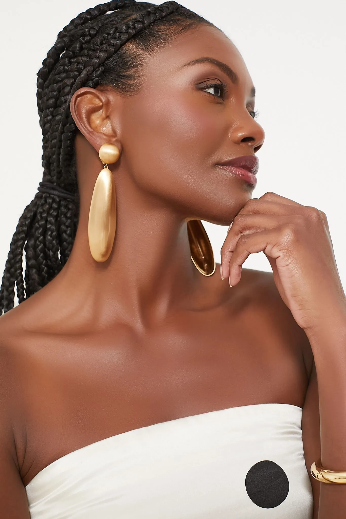 Brushed Brass Fiore Earring