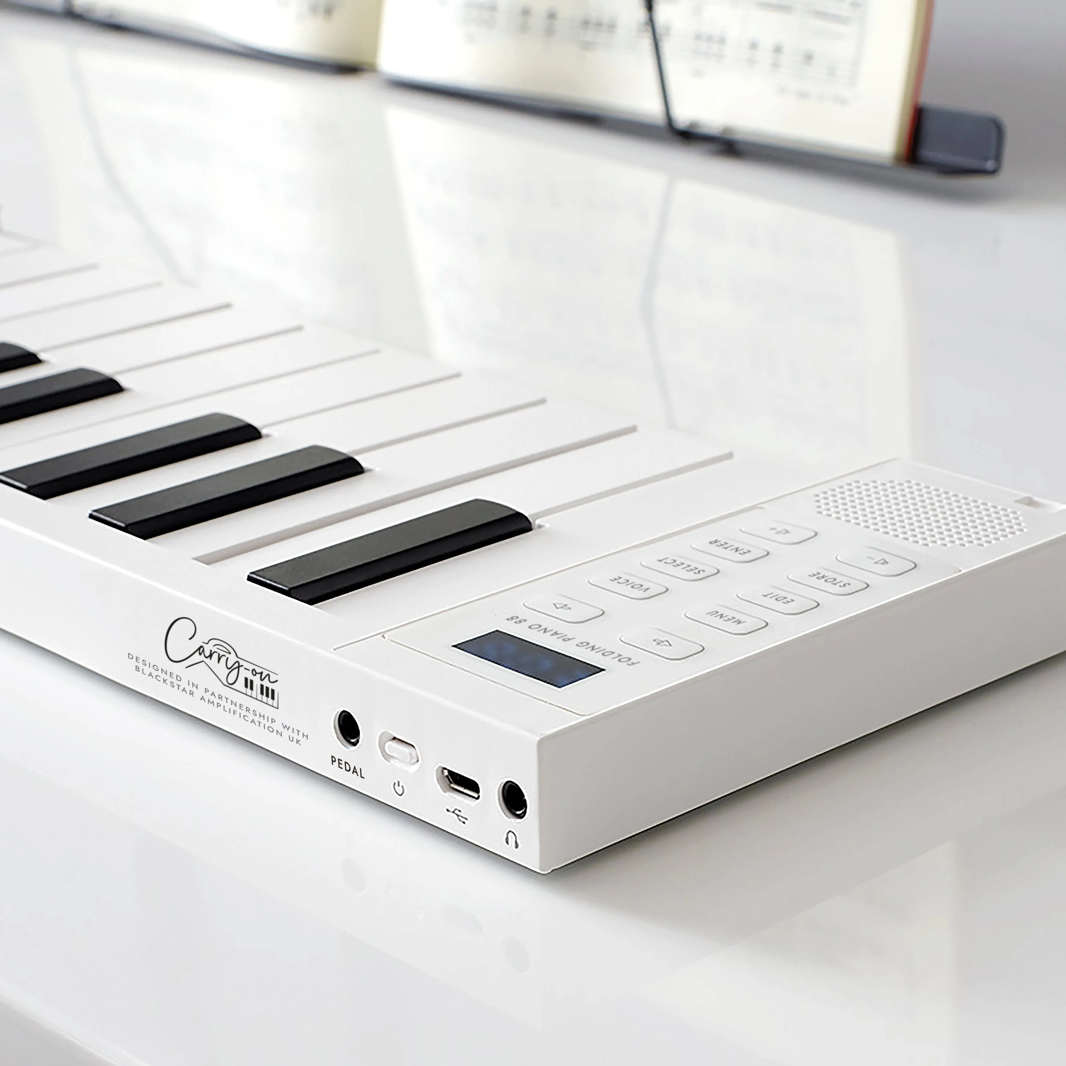 Carry-on FOLDPIANO88 88-Key Collapsible Folding Piano Keyboard, White
