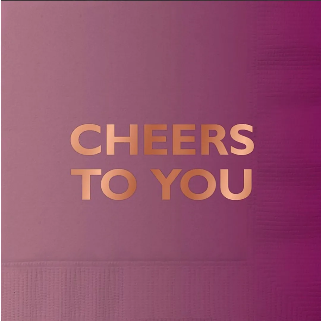 Cheers to You Cocktail Napkins - 5" x 5" (20 Count)