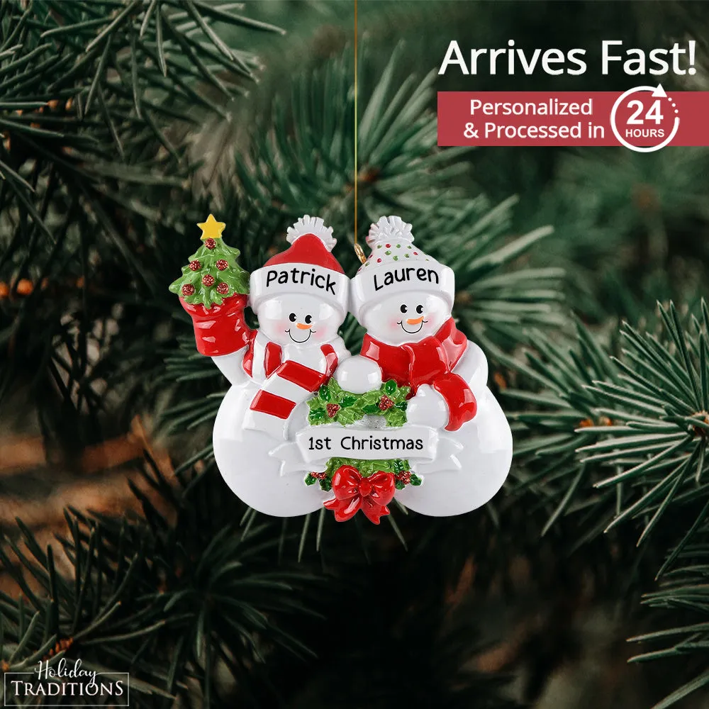 Christmas Snow Couple Ornament