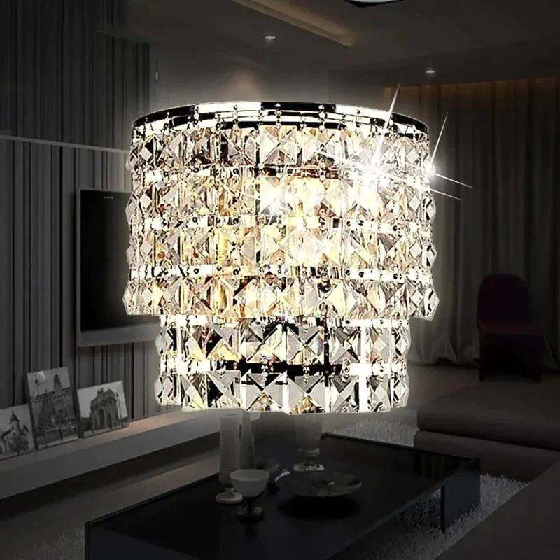 Classic crystal chandelier wall light gold crystalline wall sconce lamp LED  living room bedside glass crystal wall lamp