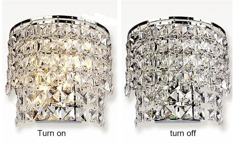 Classic crystal chandelier wall light gold crystalline wall sconce lamp LED  living room bedside glass crystal wall lamp