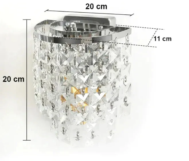 Classic crystal chandelier wall light gold crystalline wall sconce lamp LED  living room bedside glass crystal wall lamp