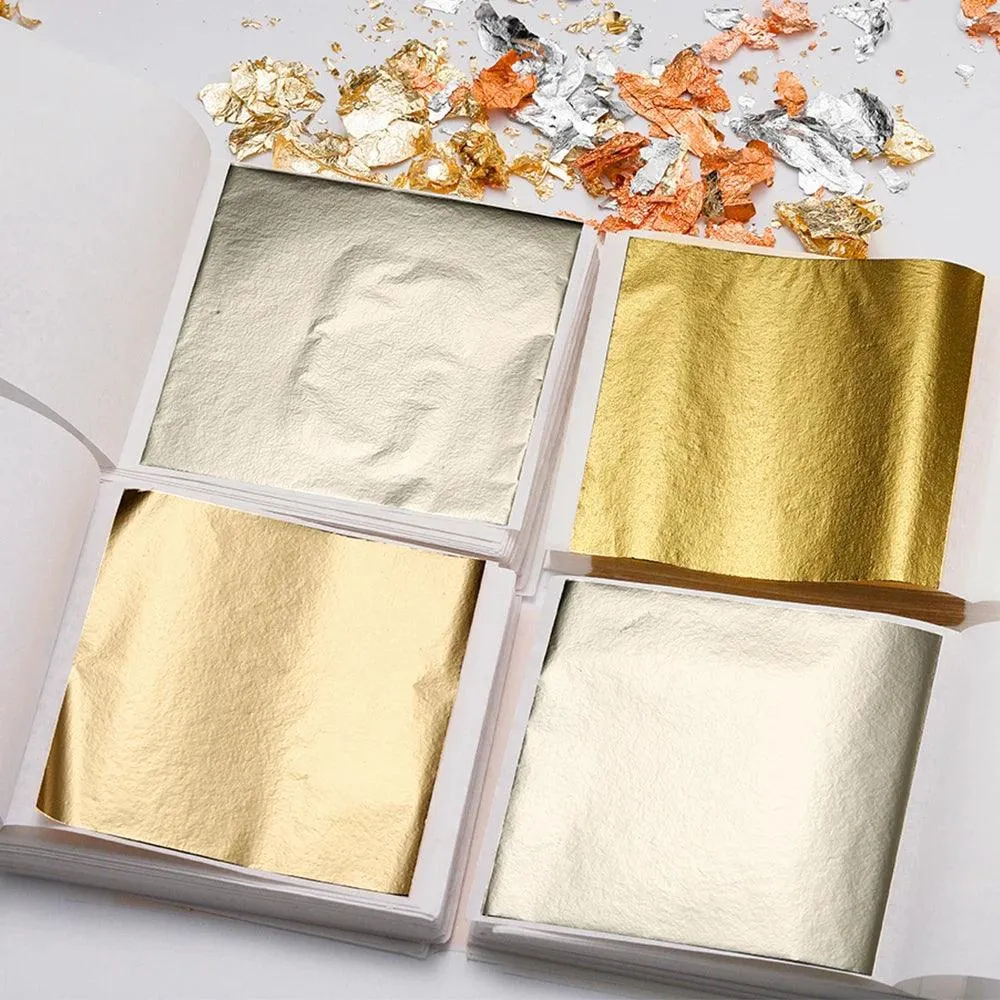 Colorful Leaf Sheets, High-Quality Shiny Foil Paper, Available in 100 or 200 Sheets, Perfect for Epoxy Resin, Phone Cases, Nail Art, and Crafts