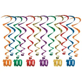 Colorful Multicolor Whirls Festive Party Decor Set for Dynamic Celebrations (12/Pk)