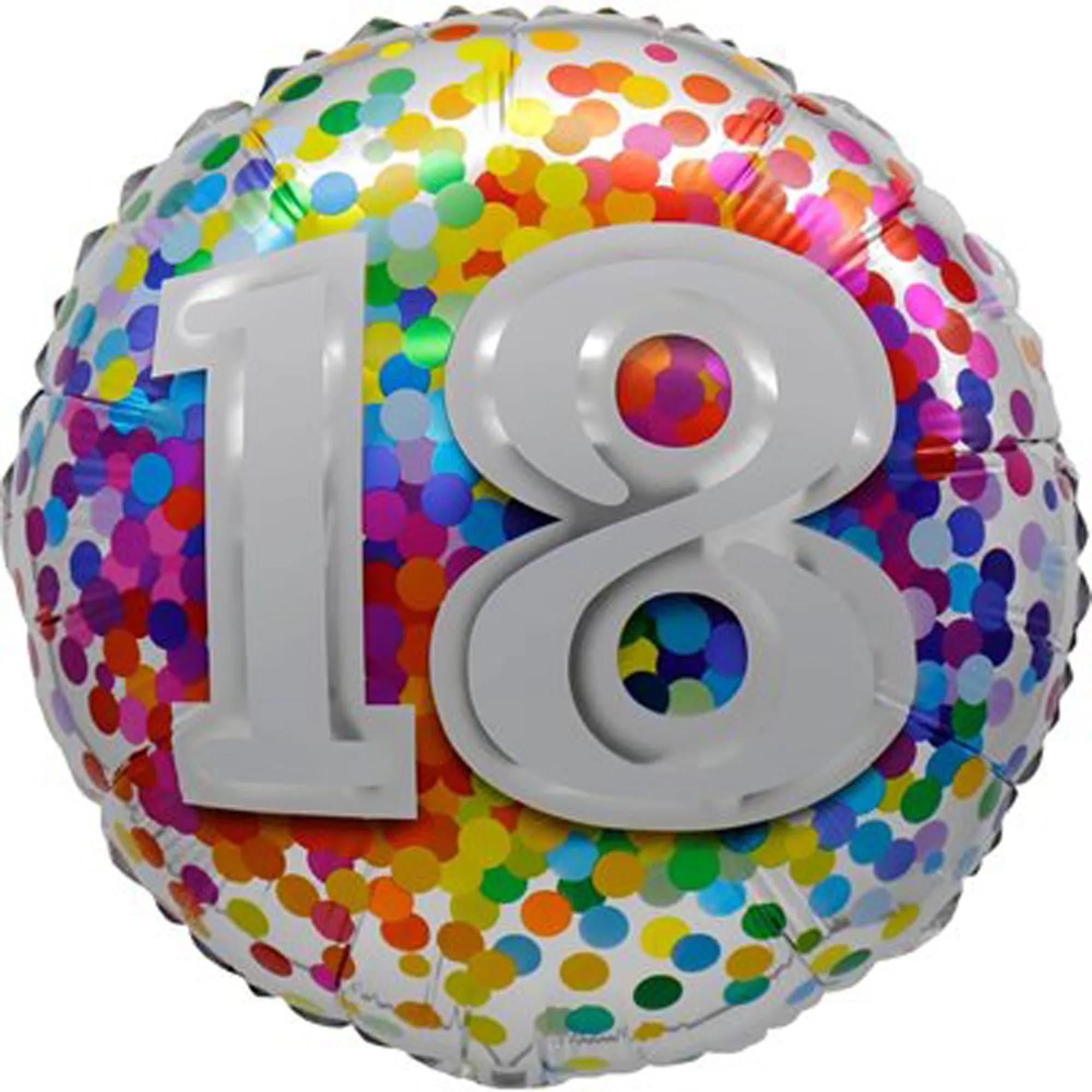 Confetti 18th Birthday Foil Balloon, 18 Inches, 1 Count