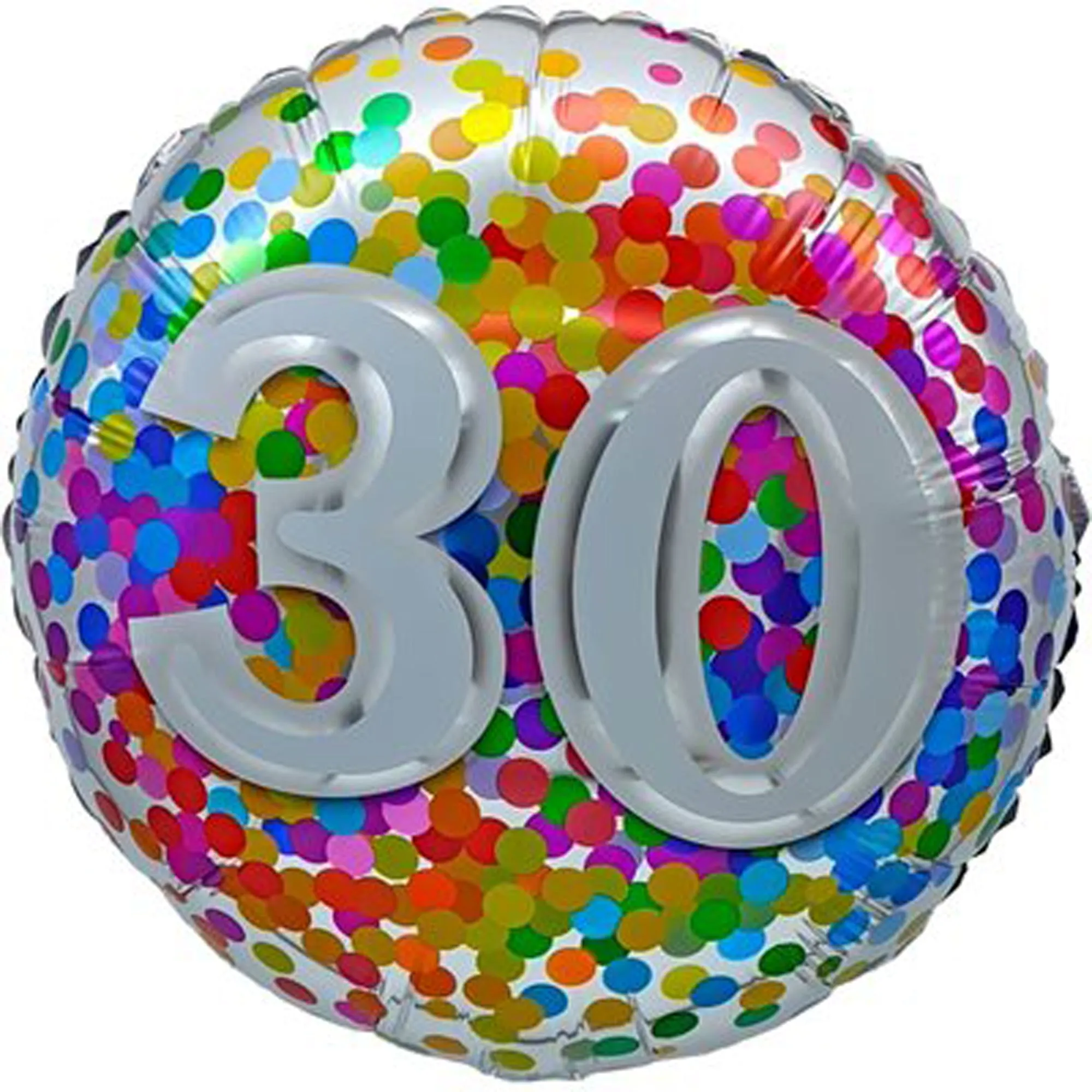 Confetti 30th Birthday Foil Balloon, 18 Inches, 1 Count