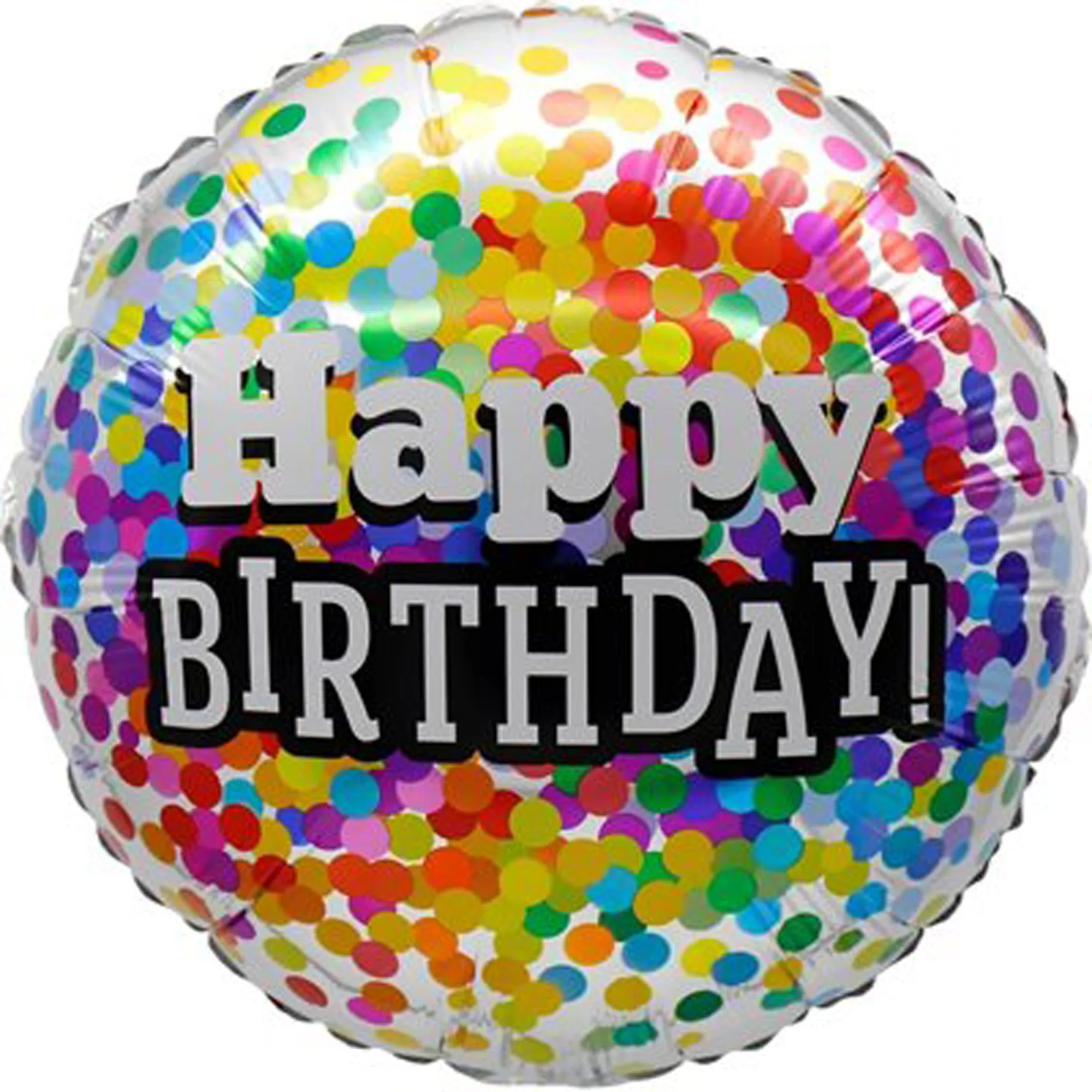 Confetti Happy Birthday Foil Balloon, 18 Inches, 1 Count