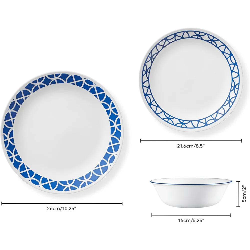Corelle 12 PCS DINNER SET COBALT CIRCLE