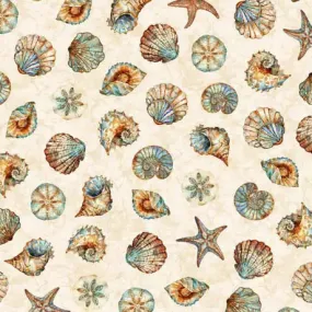Cream Shell Toss 44"/45" Fabric Per Yard