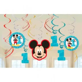 Disney Mickey's Fun To Be One Value Pack Foil Swirl Decorations (24 in a package)