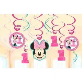 Disney Minnie's Fun To Be One Value Pack Foil Swirl Decorations (24 in a package)
