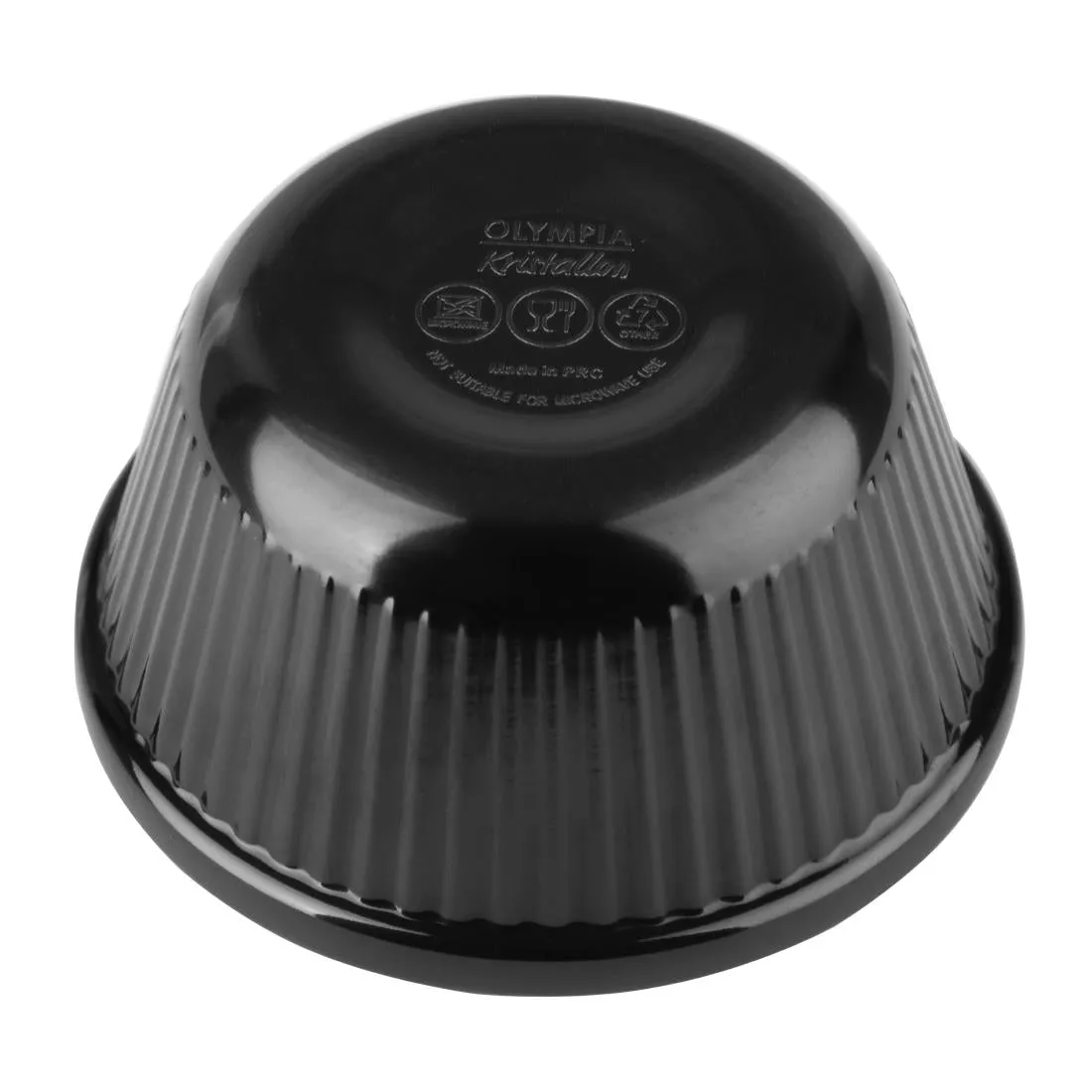 DM163 Kristallon Melamine Fluted Ramekins Black 70mm (Pack of 12)