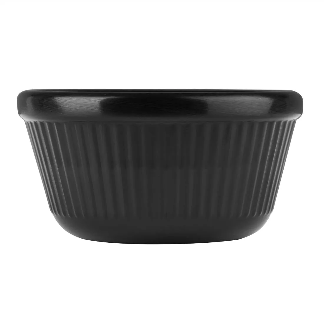 DM163 Kristallon Melamine Fluted Ramekins Black 70mm (Pack of 12)