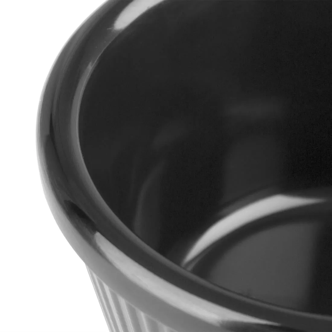 DM163 Kristallon Melamine Fluted Ramekins Black 70mm (Pack of 12)