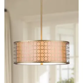 Drum Pendant Light, Antique Gold