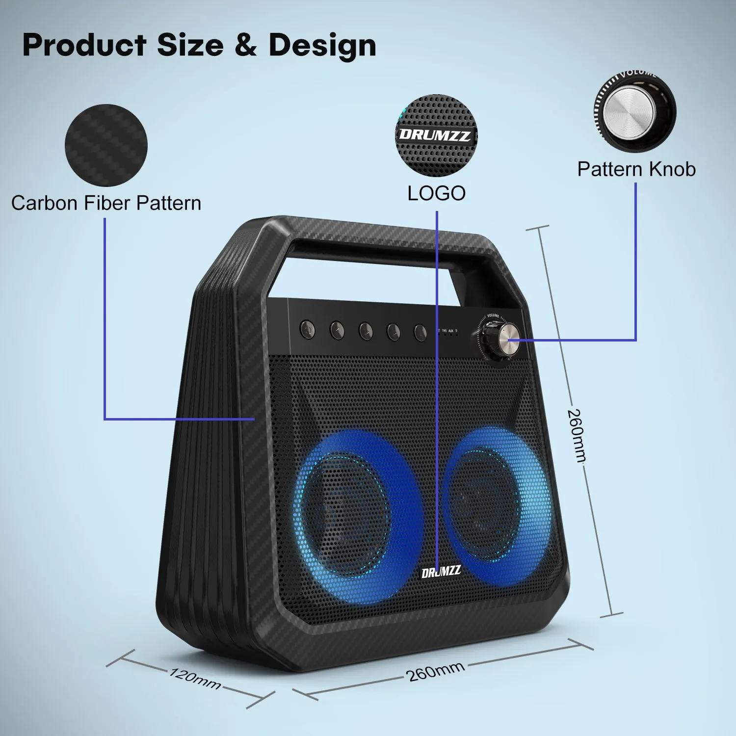 DRUMZZ Theater 40W Bluetooth Speaker with RGB lights