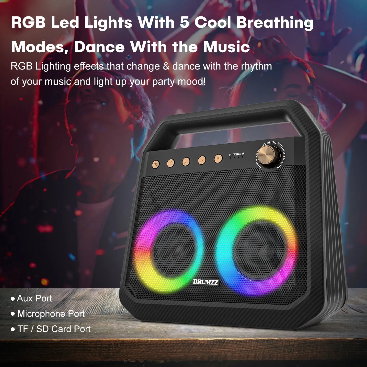 DRUMZZ Theater 40W Bluetooth Speaker with RGB lights